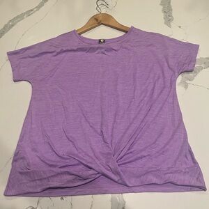 Xersion Women's Size XL Activewear Short Sleeve Top Heathered Purple NWOT